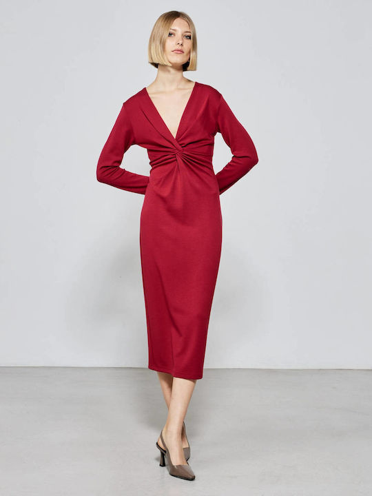 Midi Dress for Wedding / Christening Bordeaux