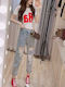 Hoch tailliert Damenjeans