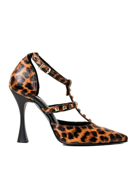 Pantofi cu toc leopard, fabricați în Grecia, cu...