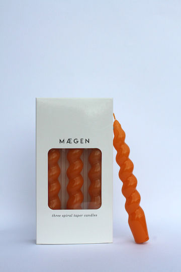 Maegen Dekoratives Kerze Kegel Orange 3Stück