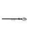 Homefit Ausziehbar Metallisch Vorhangstange Modena Einfach Φ16mm 120-210cm Black/Gold