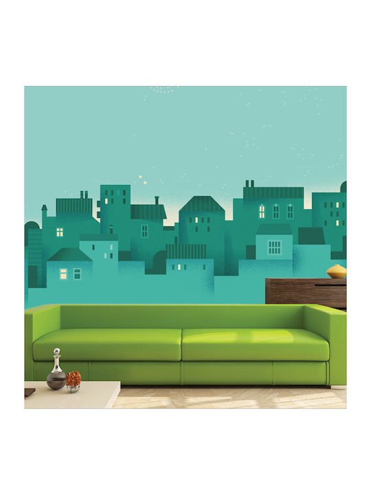 Self-Adhesive Wallpaper Green Houses 315cm
