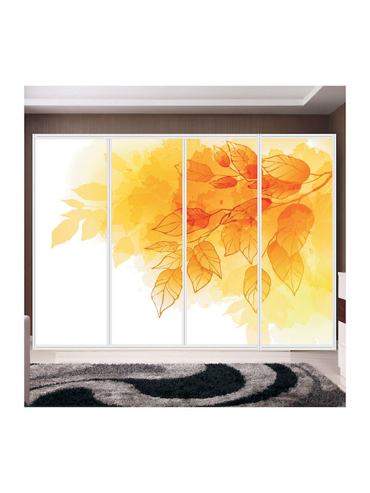 Wardrobe Sticker Orange Leaves 300cm