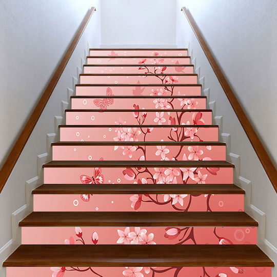 Wandsticker Treppe Blumen Und Vögel 1Stück Orafol Wandsticker Treppe Blumen Und Vögel 1Stück Orafol