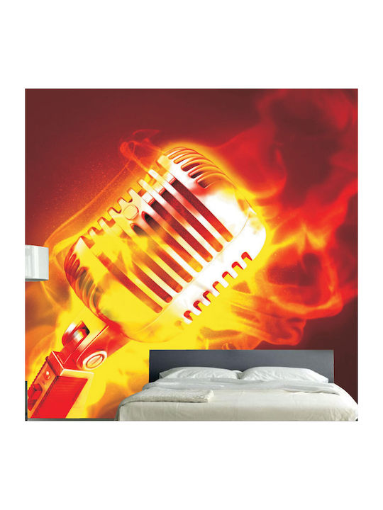 Flaming Microphone Wallpaper Sticker 235cm