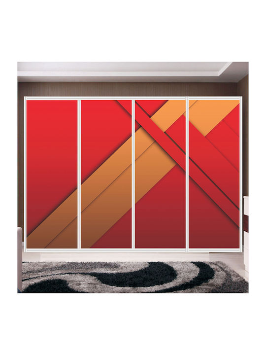 Wardrobe Sticker Red Orange 310cm