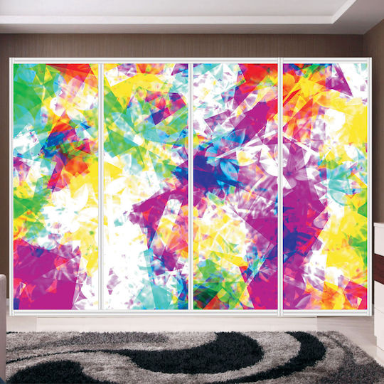 Αυτοκόλλητο Ντουλάπας Abstract Flowers 200cm
