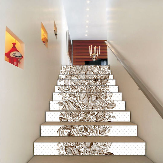 Vintage Flowers Staircase Wall Sticker 1 Piece Orafol Vintage Flowers Staircase Wall Sticker 1 Piece Orafol