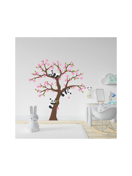 Autocolant de perete cu panda și copac 120cm X 125cm