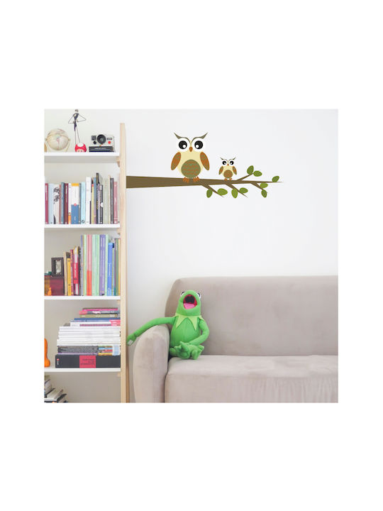 Sticker de perete cu bufniță pe ramură 50cm X 21cm