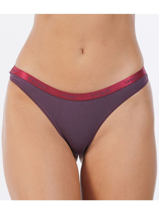 MEI Βαμβακερό Γυναικείο String Μωβ