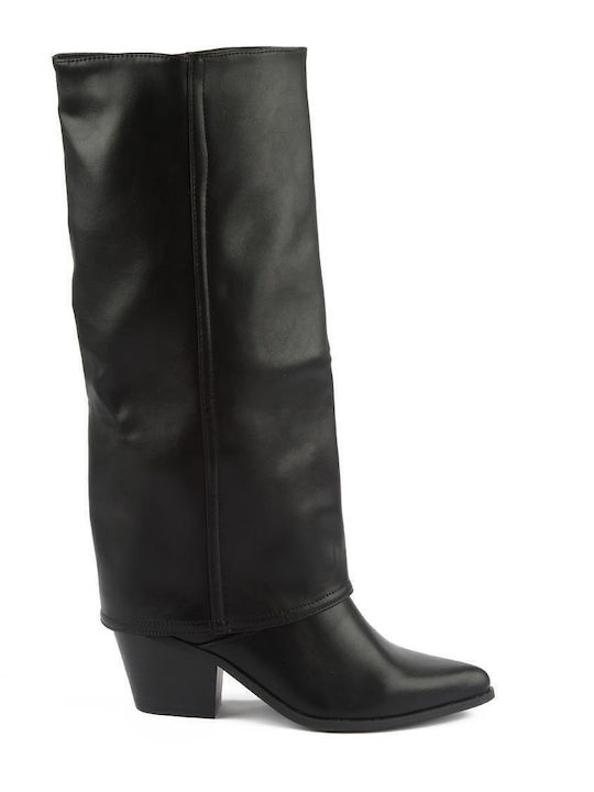 Damenstiefel mit mittlerem Absatz Schwarz