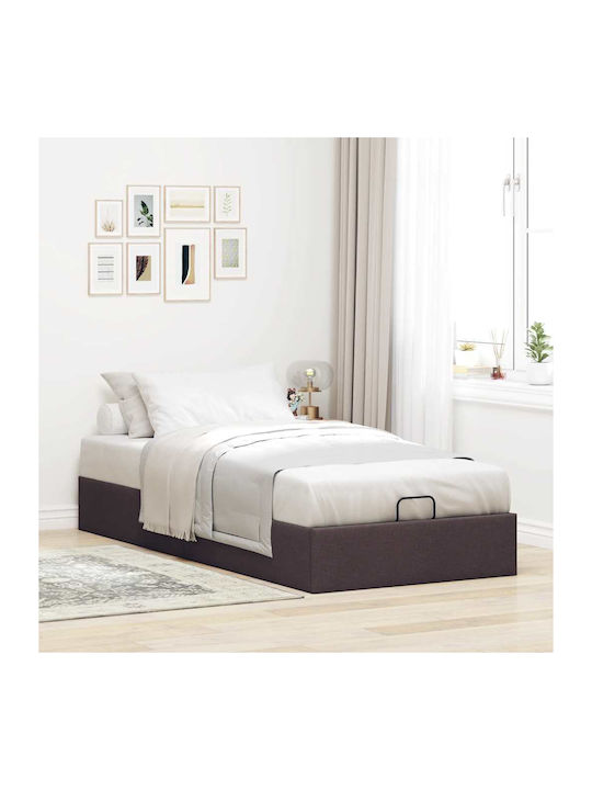 Betten Einzel mit Stoff Braune mit Stauraum & L...
