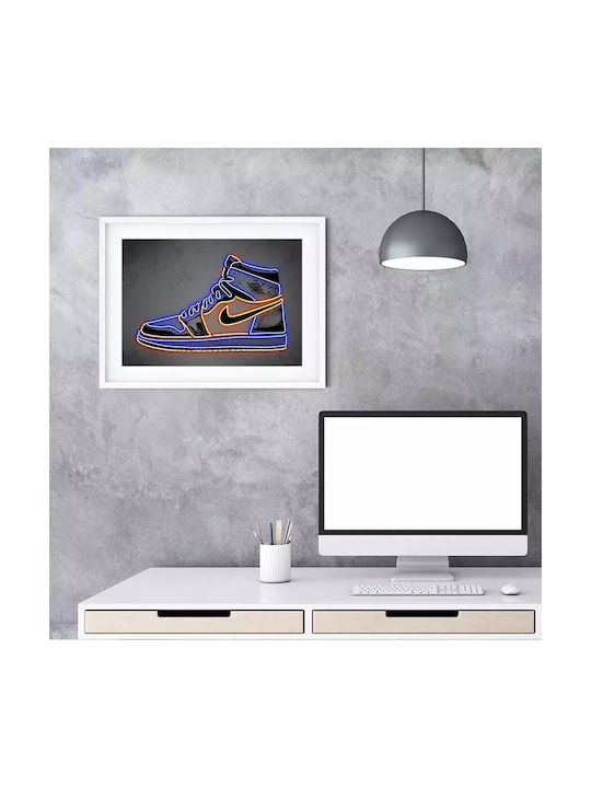 Poster Neon Sneakers Snk143 30cm X 40cm Black W...
