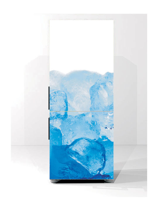Blue Ice Cubes Fridge Sticker 55cm