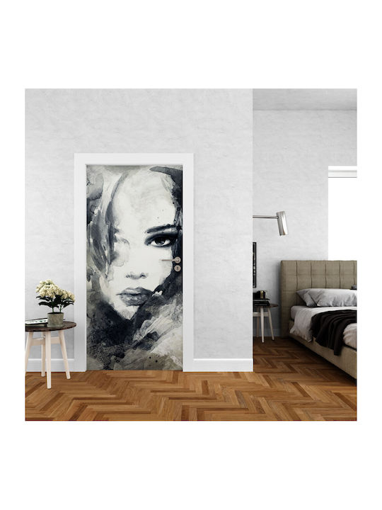 Door Sticker Female Face 80cm