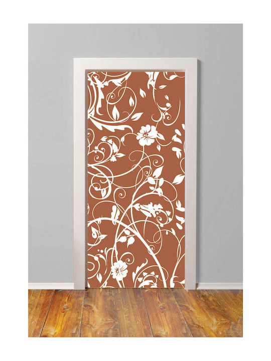 Retro Flowers Door Sticker 95cm