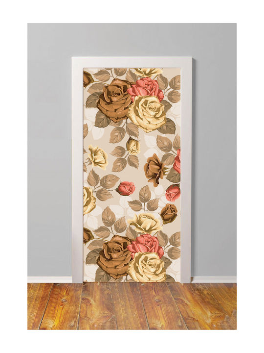 Door Sticker Brown Roses 90cm