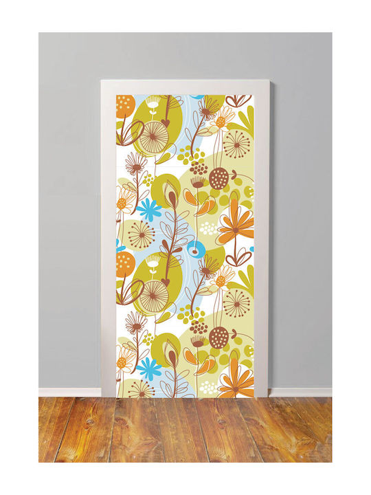 Floral Pattern Door Sticker 210cm