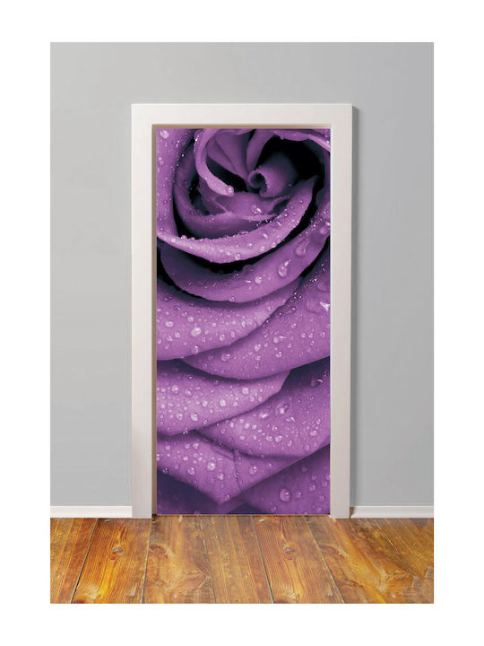 Lila Rosen Türsticker 190cm