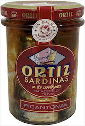 Spicy Sardines in Organic Olive Oil 190g ''conservas Ortiz Sa'' Spicy Sardines in Organic Olive Oil 190g ''conservas Ortiz Sa''
