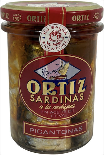 Spicy Sardines in Organic Olive Oil 190g ''conservas Ortiz Sa''