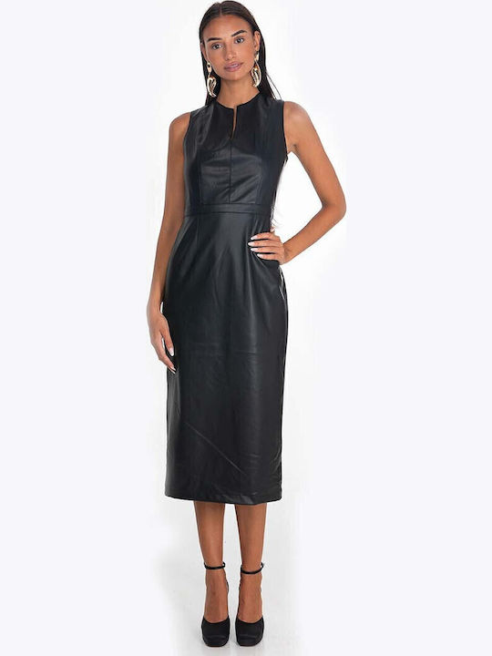 Happening Leather Evening Dress Black