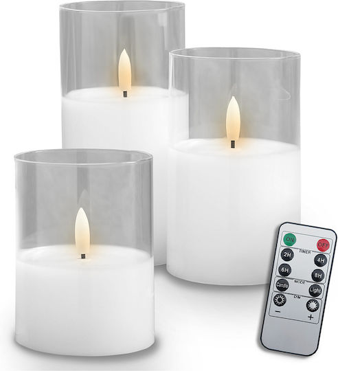 Candle Light Φωτιστικό LED Θερμό Λευκό Κερί 3τμχ