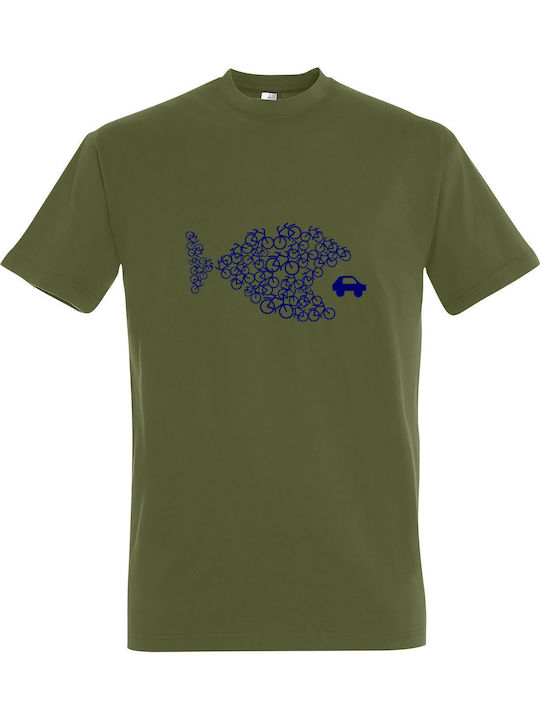 Unisex T-Shirt "Fahrräder haben Kraft" Hell-Armee