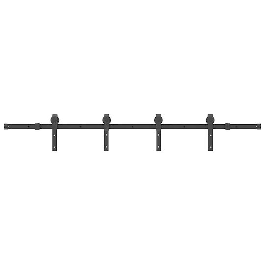 vidaXL Sliding Door Mechanism for Middle Door 200cm Black