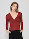 Women's Blouse Long Sleeve Burgundy