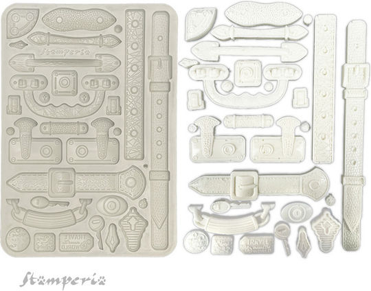 Silicone Mold A5 15×21cm Stamperia Art Travelling Suitcase Belts