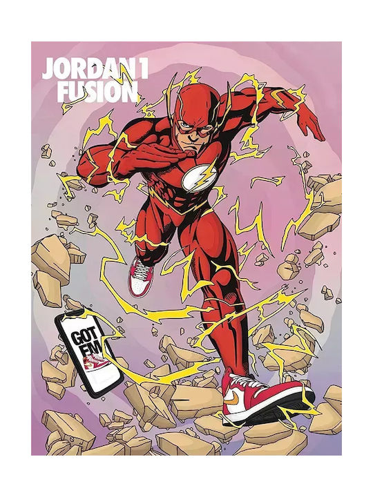 Poster Flash X Jordan 1 Fusion Snk275 21cm X 30cm