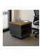 Rectangular Side Table Oscar Made of Solid Walnut Wood Anthracite Brown W60xL60xH42cm