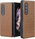 360 Full Cover Plastic / Piele artificială Set cu Geam Maro (Galaxy Z Fold 3)