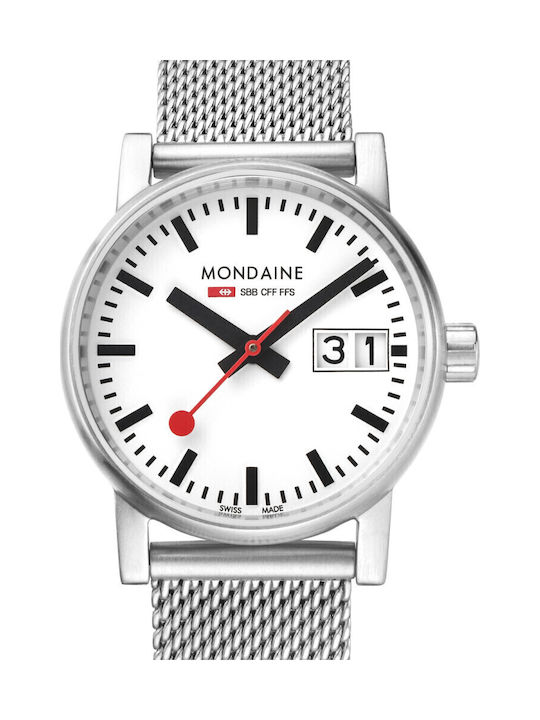 Mondaine Γυναικείο Ρολόι 30mm Μπαταρίας με Ασημί Μεταλλικό Μπρασελέ