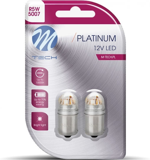 M-Tech Λάμπες Αυτοκινήτου R5W / BA15S Canbus LED Λευκό 12-24V 2τμχ