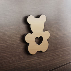 Mdf Ξύλινο Σχέδιο Αρκουδάκι 31cm X 40cm