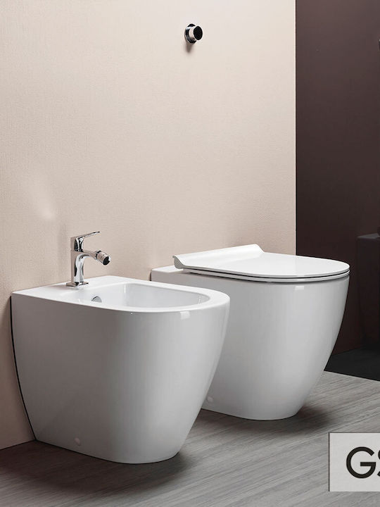 GSI Stehende Toilette mit Schlank Deckel Sanftes Schließen Weiße