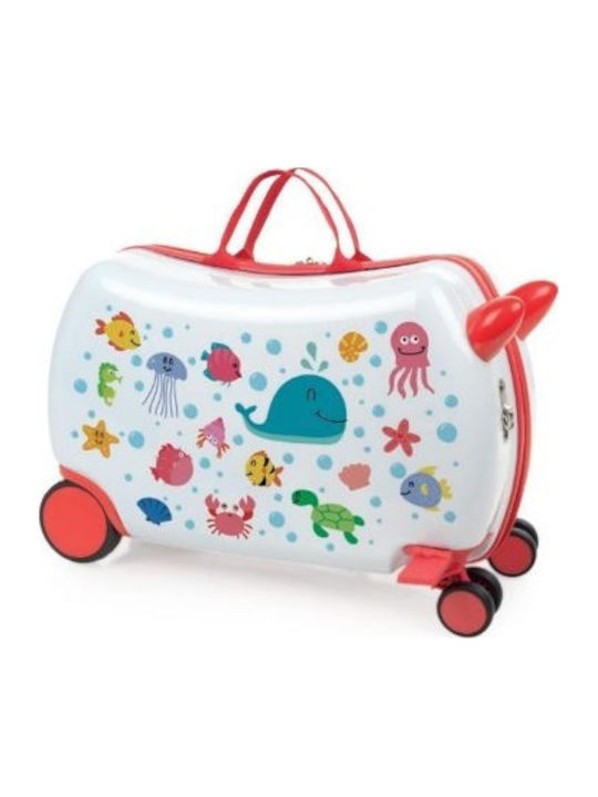 ARSAMAR Rider Crayons Kids Cabin Hard Suitcase White with 4 Wheels Height 31cm