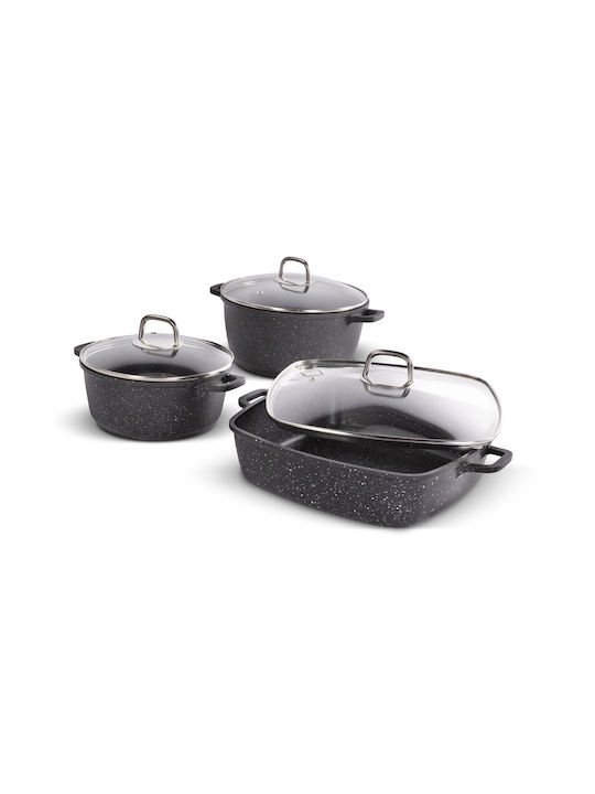 Lamart Cookware Set of Aluminum with Non-stick Coating 6pcs
