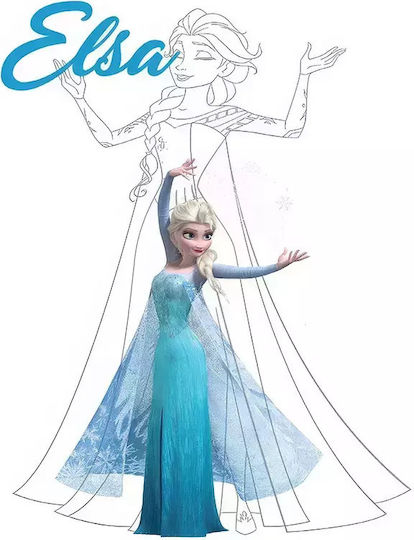 Παιδικό Κάδρο Princess Elsa με Λευκή Κορνίζα από Ξύλο 21x30εκ.