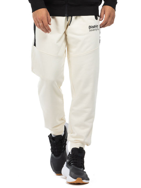 District75 Jogginghose mit Gummizug Ecru