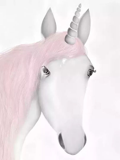 Παιδικό Κάδρο Unicorn με Λευκή Κορνίζα από Πλαστικό 21x30εκ.