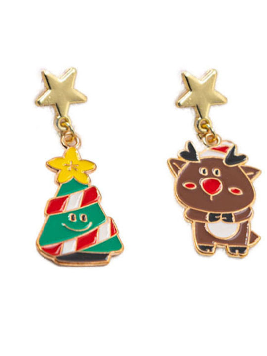 Christmas Tree Reindeer Earrings