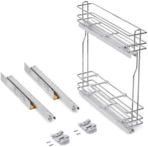 Wire Bottle Holder with Brake Emuca 8381011 Cabinet 15cm Chrome 223-8381011chr