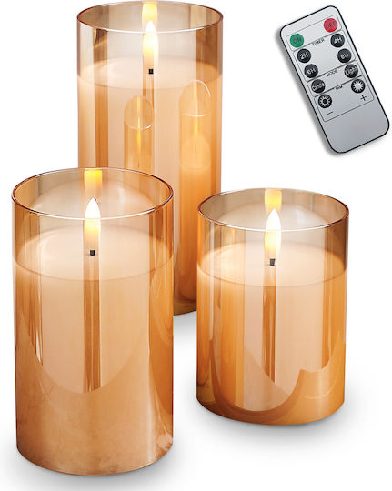 Candle Light Lămpi Decorative Pentru Masă LED Alb Cald Lumânare 3 Bucăți