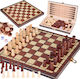 Jokomisiada Set 3in1 Σετ Ξύλινα Πούλια & Ζάρια για Τάβλι 2cm 16τμχ