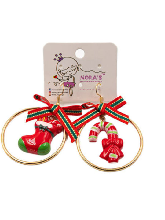 Christmas Candy Cane Stocking Earrings