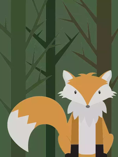 Kids Framed Plastic Wall Painting Fox 21x30cm